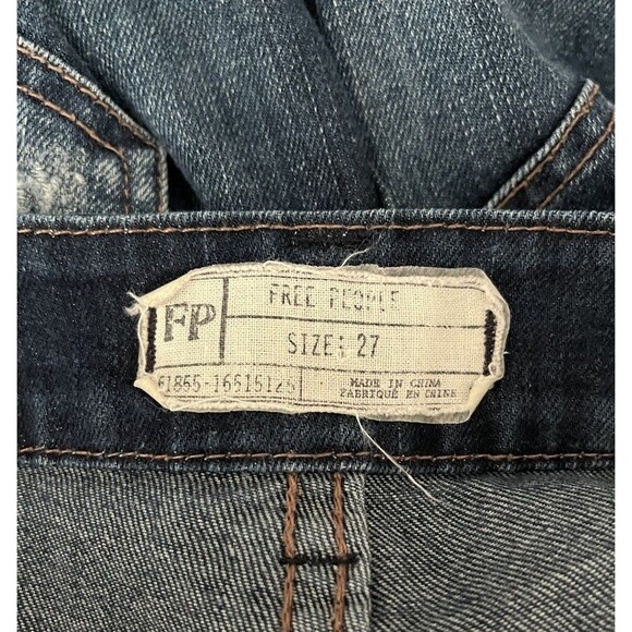 Free People size 27 Distressed Stretch Denim Overalls - Picture 13 of 13